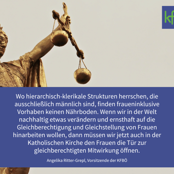 Bildzitat Geschlechtergerechtigkeit / kfbö via Canva